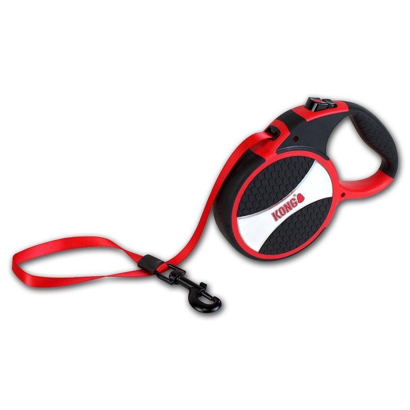 Kong Retractable Tape Leash Explore Red