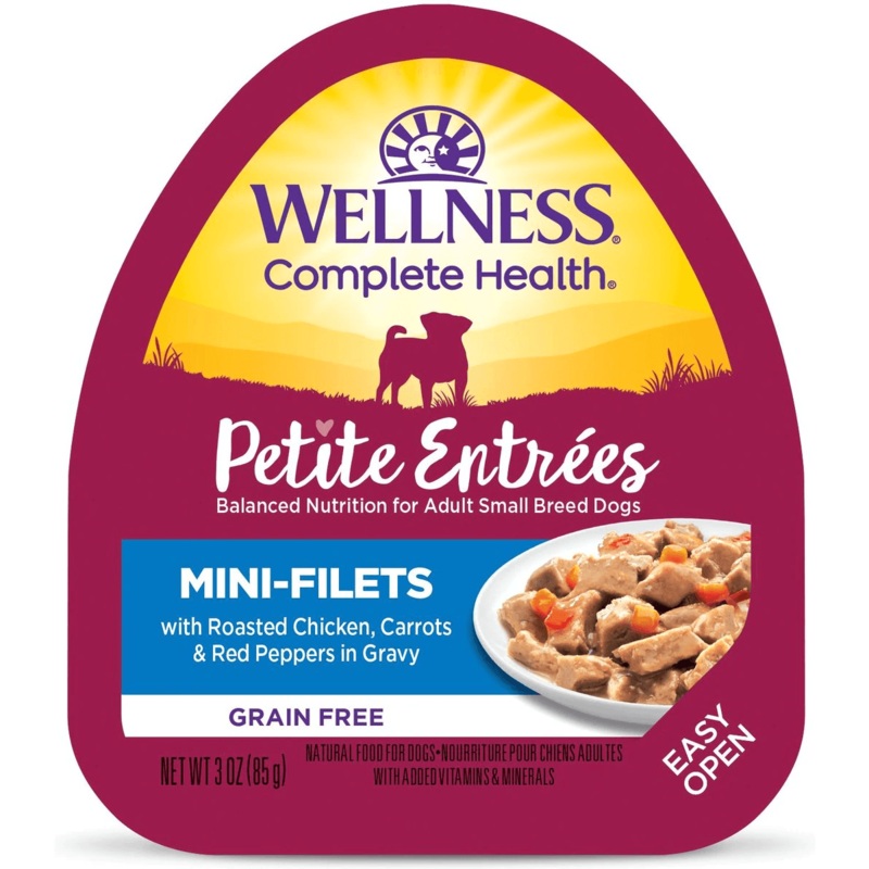 Wellness Petite Entres Roasted Chicken, Carrots & Red Peppers in Gravy Wet Small Breed Dog Food