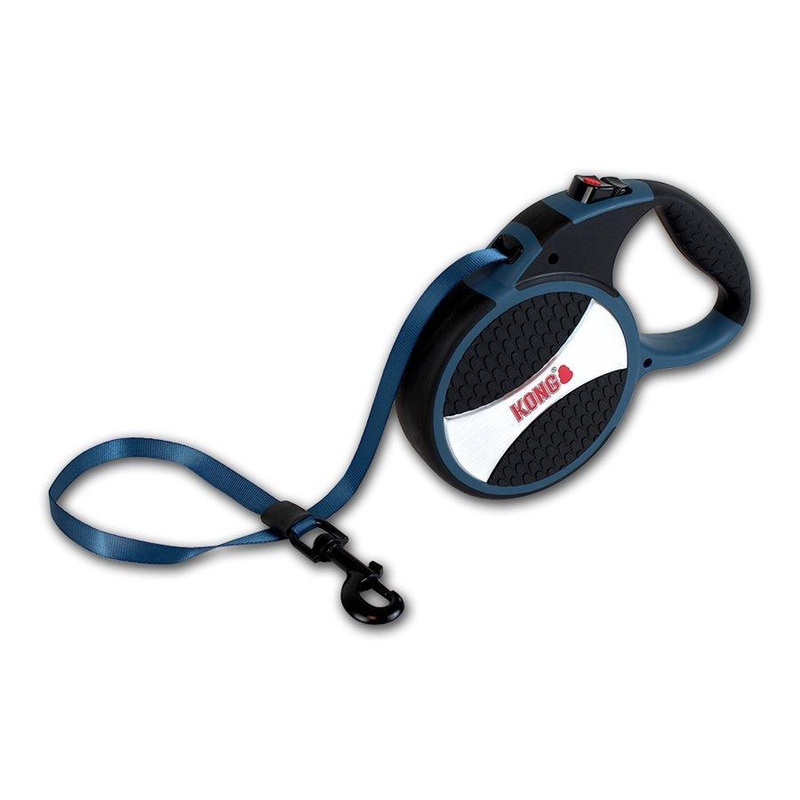 Kong Retractable Tape Leash Explore Blue