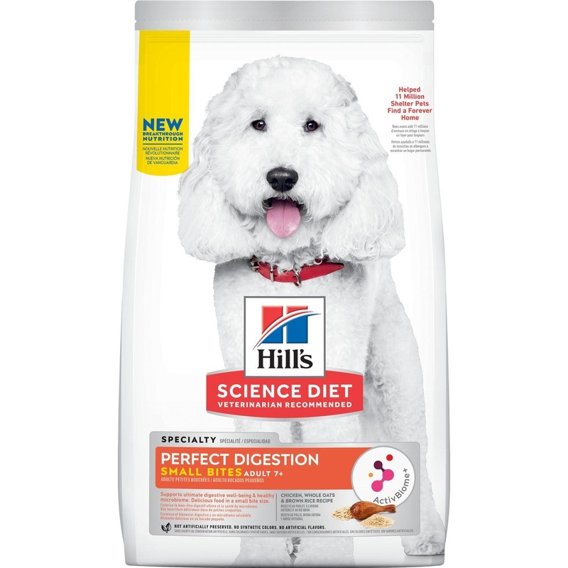 Hill's Science Diet Adult 7+ Perfect Digestion Small Bites Chicken, Whole Oats & Brown Rice Recipe Dog Food