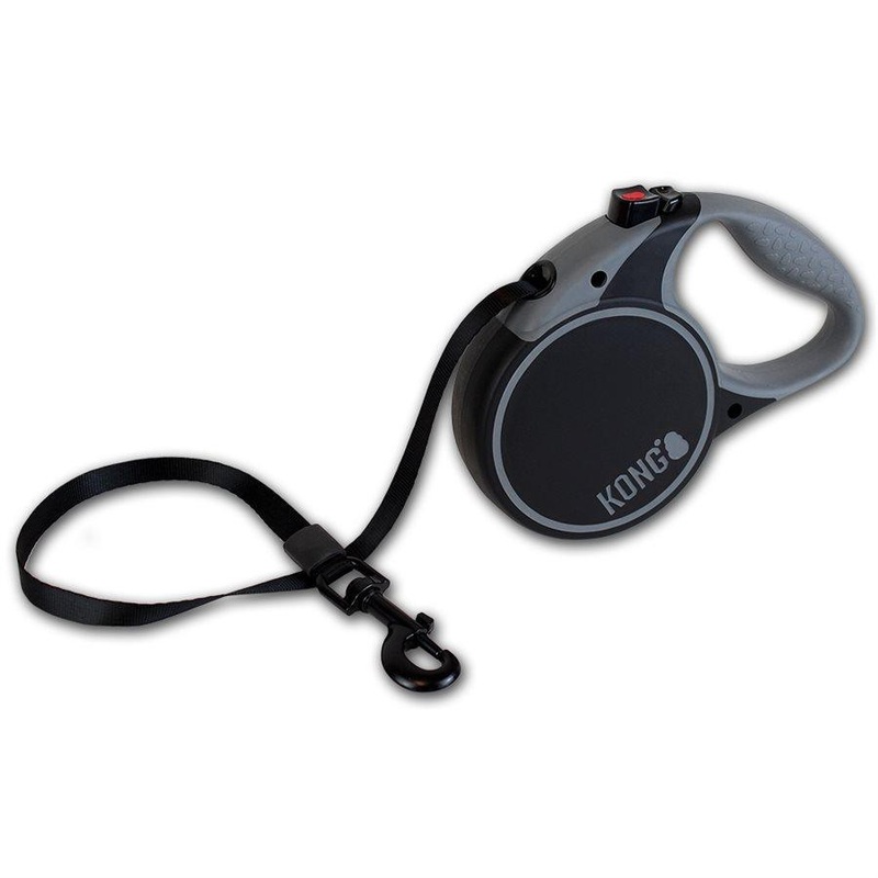 Kong Retractable Tape Leash Terrain Black