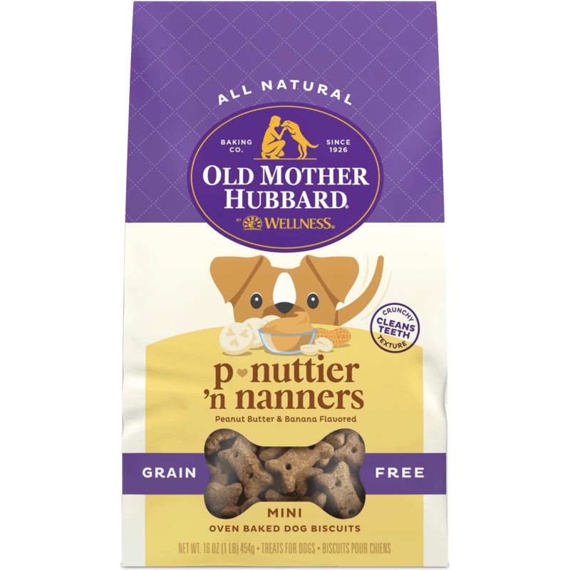 Old Mother Hubbard Classic P-Nuttier 'N Nanners Grain Free Mini Oven-Baked Biscuits Dog Treats