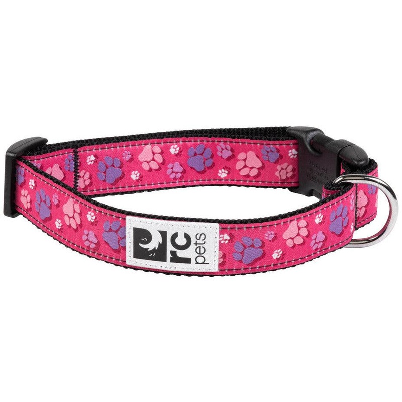 RC Adjustable Dog Clip Collar Fresh Tracks Pink