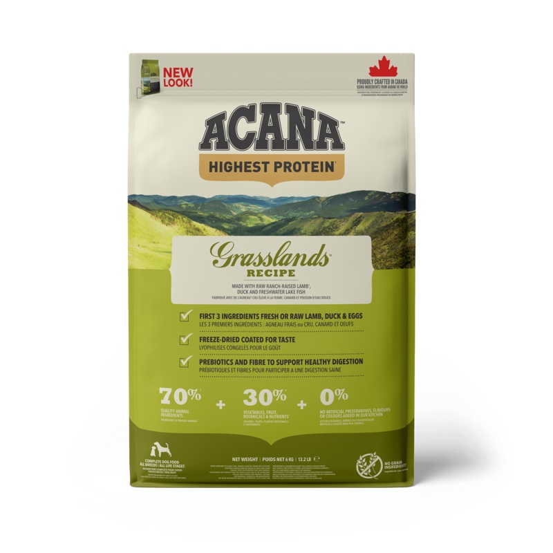 Acana Highest Protein Grasslands Dry Dog Food Recipe