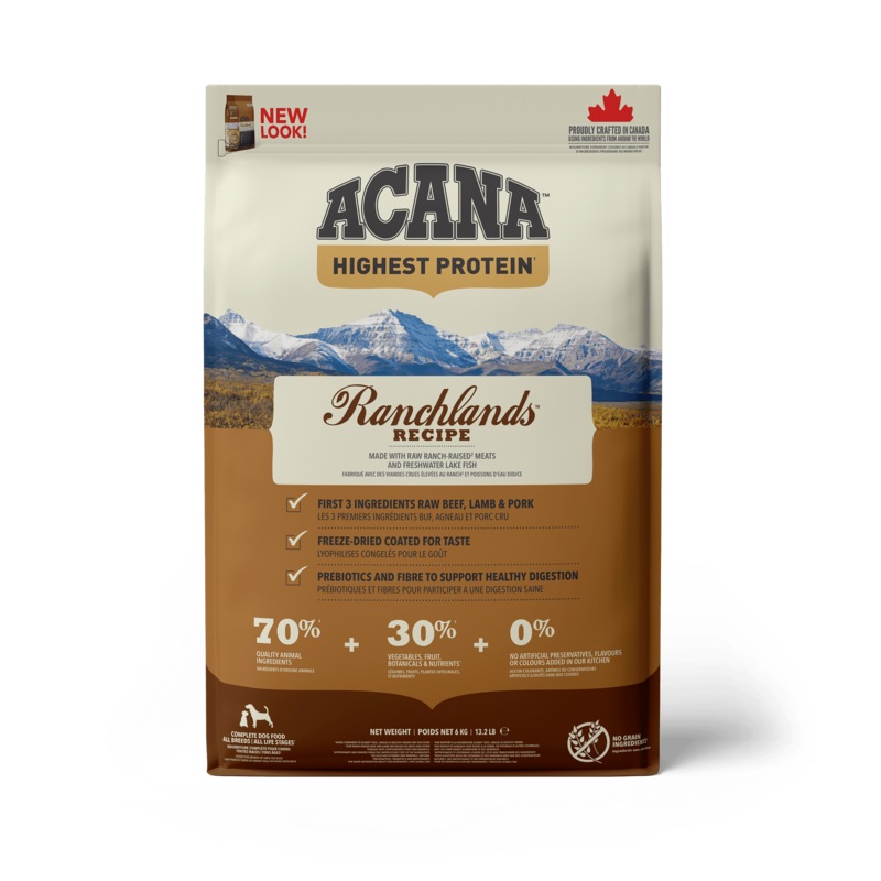 Acana Highest Protein Ranchlands Dry Dog Food Recipe