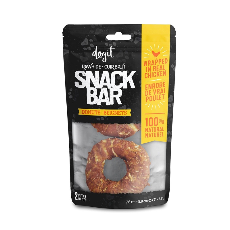 Dogit Snack Bar Dog Treats Chicken Rawhide Donut