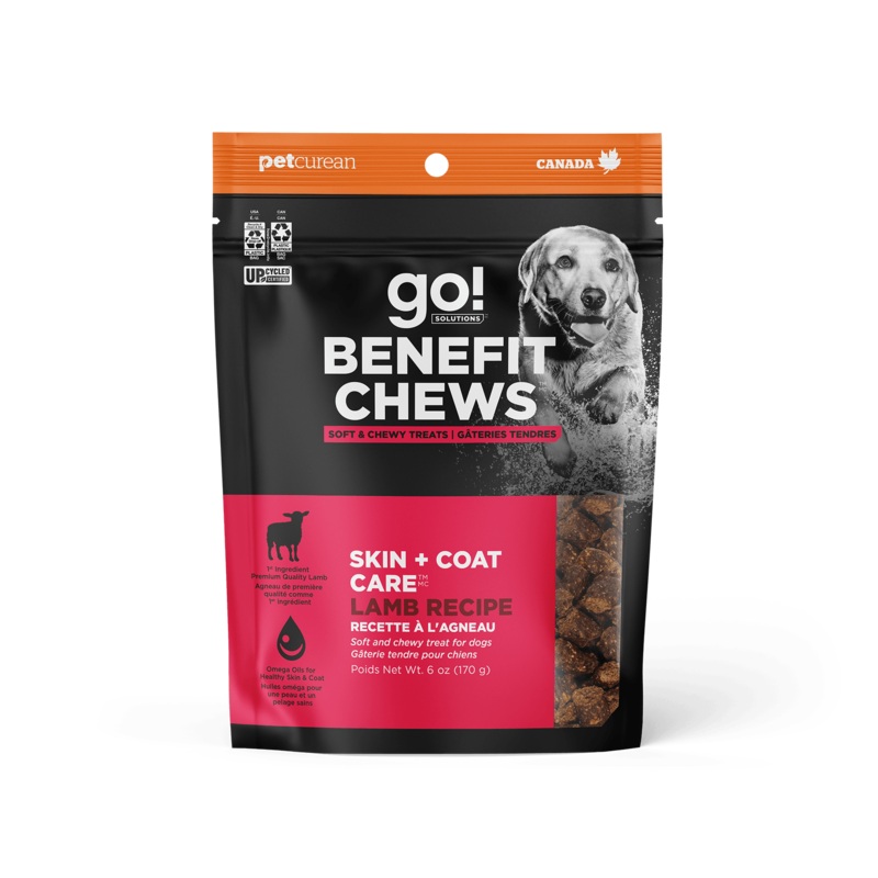 Go! Benefit Chews Skin + Coat Soft and Chewy Treats Lamb Recipe For Dogs