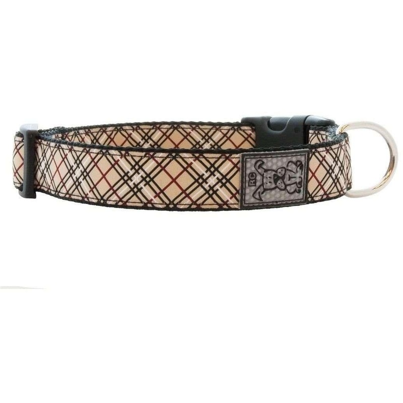RC Adjustable Dog Collar Pattern Tan Tartan