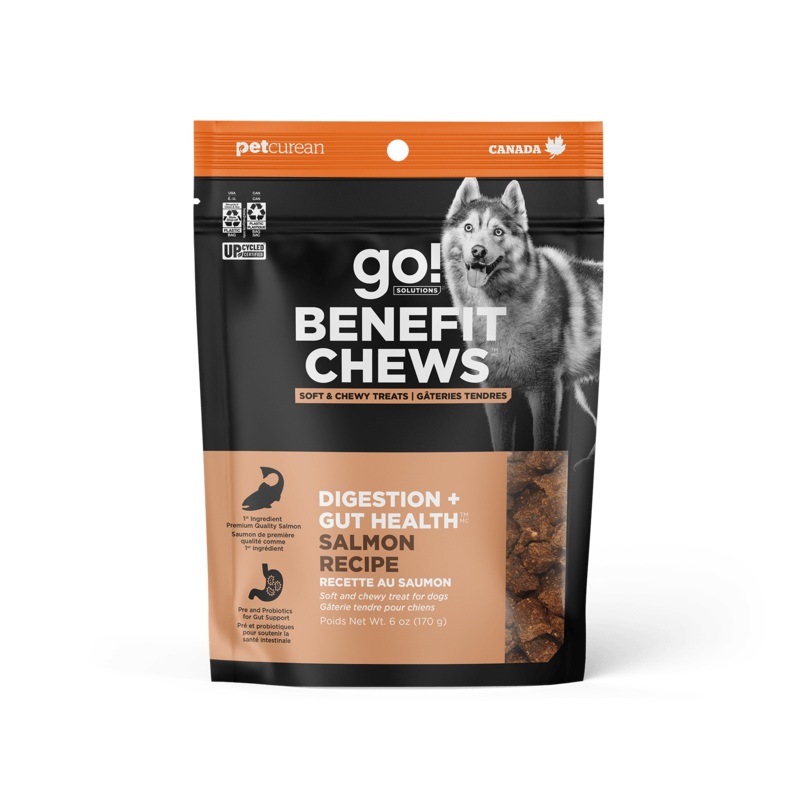 Go Benefit Chews Digestion + Gut Health Soft & Chewy Treats Salmon Recipe For Dogs