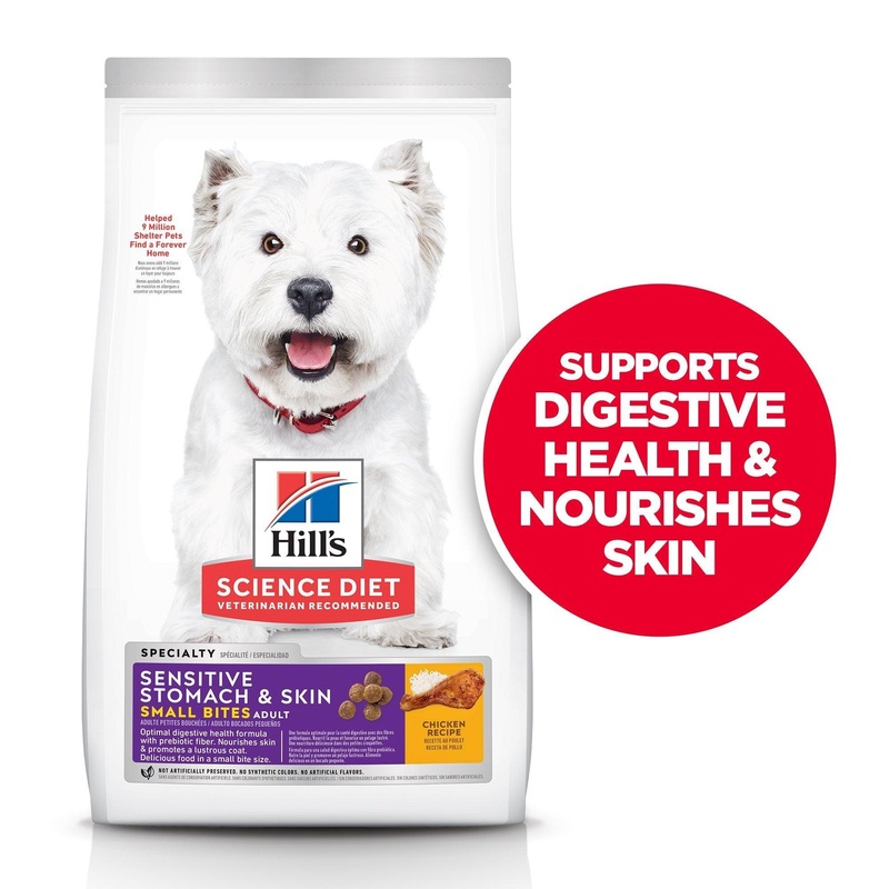 Hill's Science Diet Adult Sensitive Stomach & Skin Small Bites Dry Dog Food, Chicken Recipe, 1.81 Kg Bag