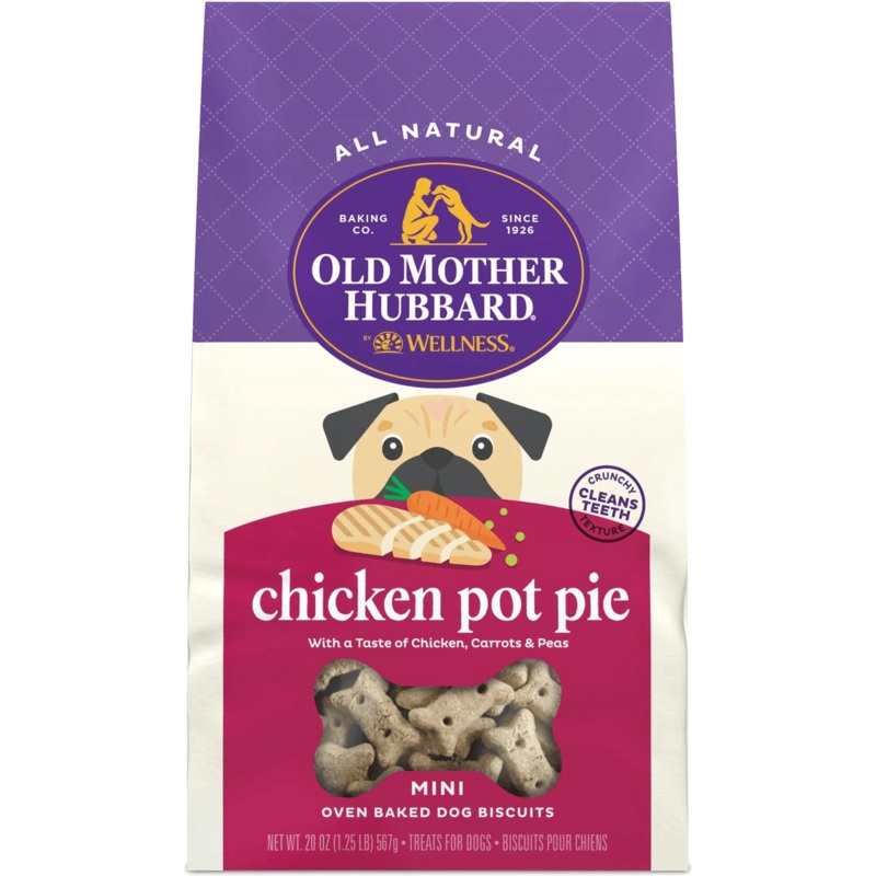 Old Mother Hubbard Classic Chicken Pot Pie Natural Mini Oven-Baked Biscuits Dog Treats