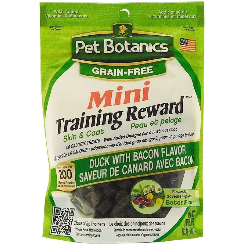Pet Botanics Mini Grain-Free Training Reward Treats Duck & Bacon