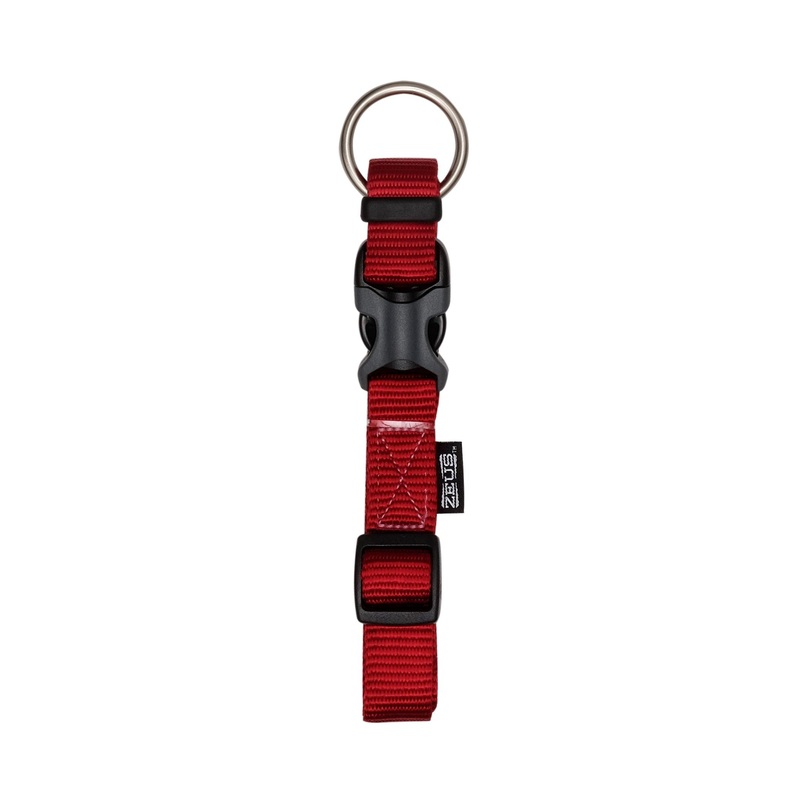 Zeus Adjustable Nylon Dog Collar Deep Red