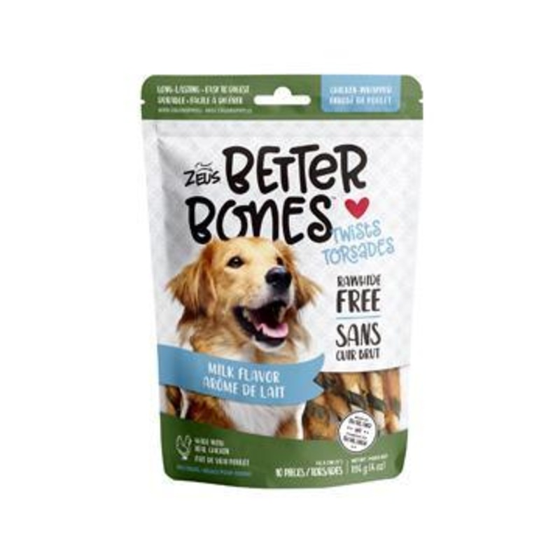 Zeus Better Bones Chicken Wrapped Twists Milk