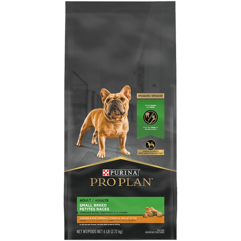 Purina Pro Plan Small Breed Dog Food With Probiotics Shredded Blend Chicken & Rice Formula