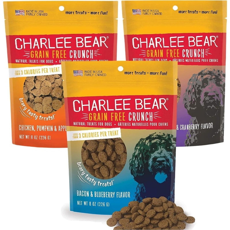Bundle: Charlee Bear Bacon & Blueberry Flavour, Chicken, Pumpkin & Apple Flavour, and Turkey, Sweet Potato and Cranberry Flavour - 8oz bags