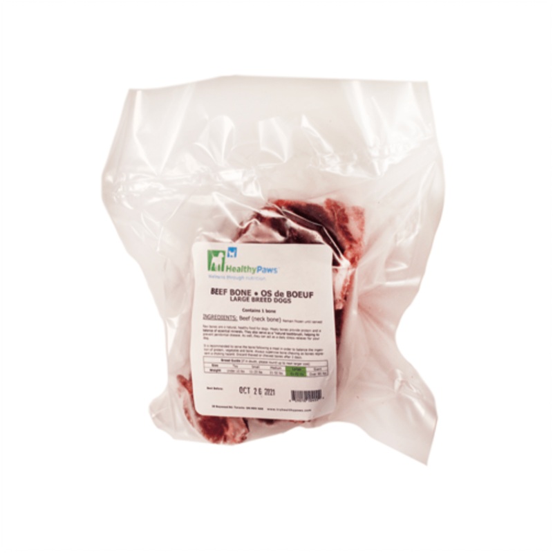 Healthy Paws Raw Dog Treat Beef Neck Bones Large
