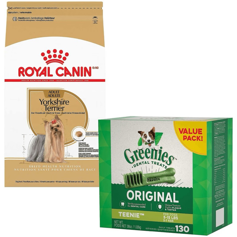 Max Value Pack: Royal Canin Yorkshire Terrier Adult Dry Food 4.5 Kg + Greenies Teenie Dental Dog Treats 1.02 Kg