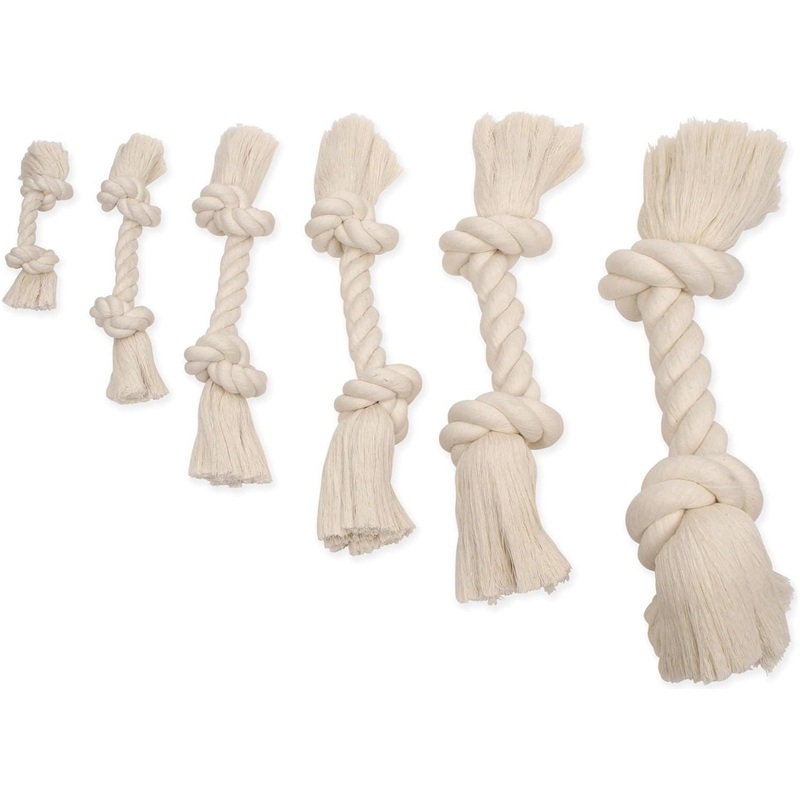 Rope Bone Flossy White 2 Knot Bone