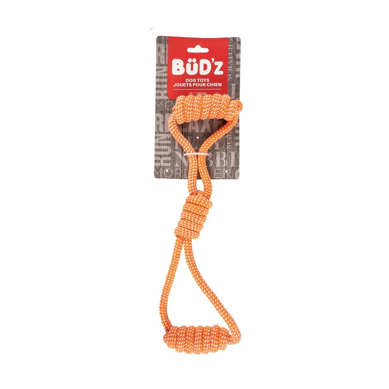 Bud-Z Dog Rope Two Handles With Knot Orange