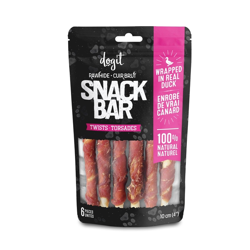 Dogit Snack Bar Dog Treats Duck Rawhide Twist