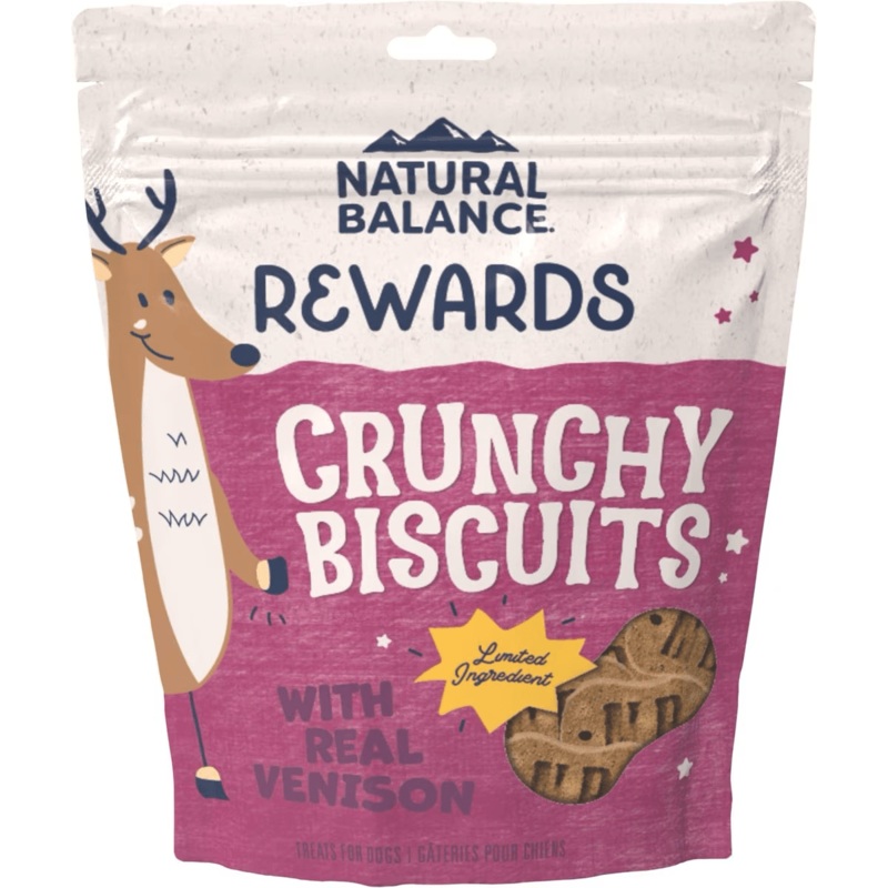 Natural Balance Rewards Crunchy Biscuits Real Venison Dog Treats