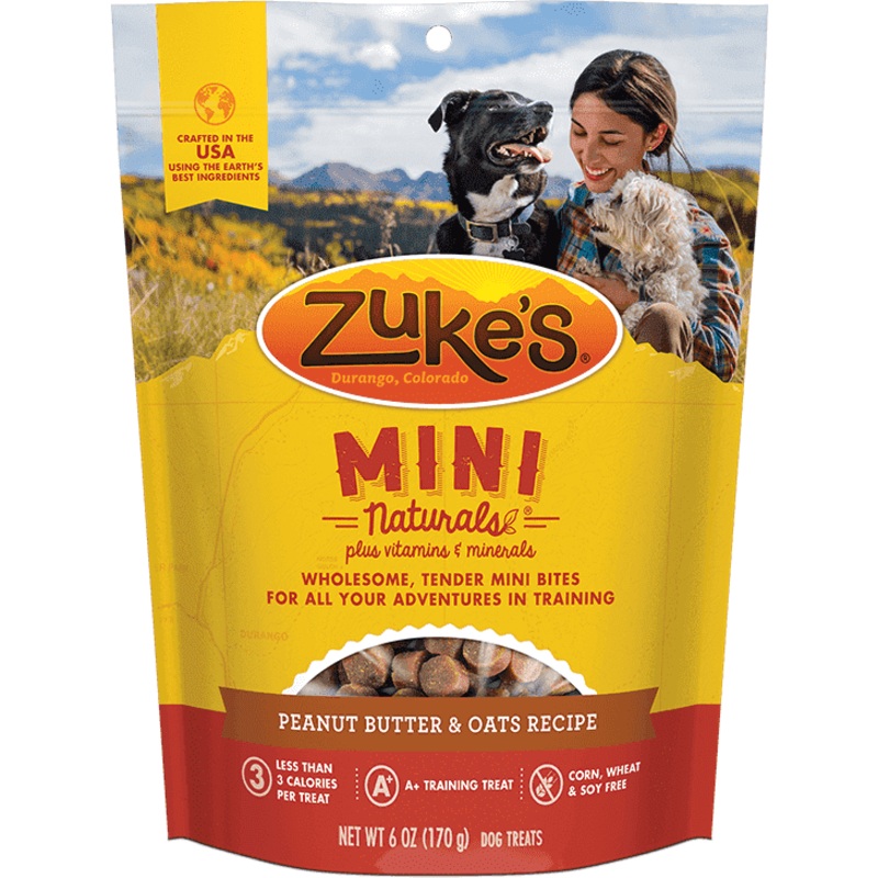 Zukes Dog Treats Mini Naturals Peanut Butter & Oats