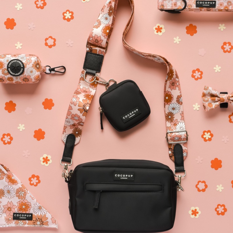 Dog Walking Black Bag Bundle - Groovy Florals
