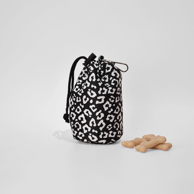 Drawstring Treat Pouch - Black Leopard