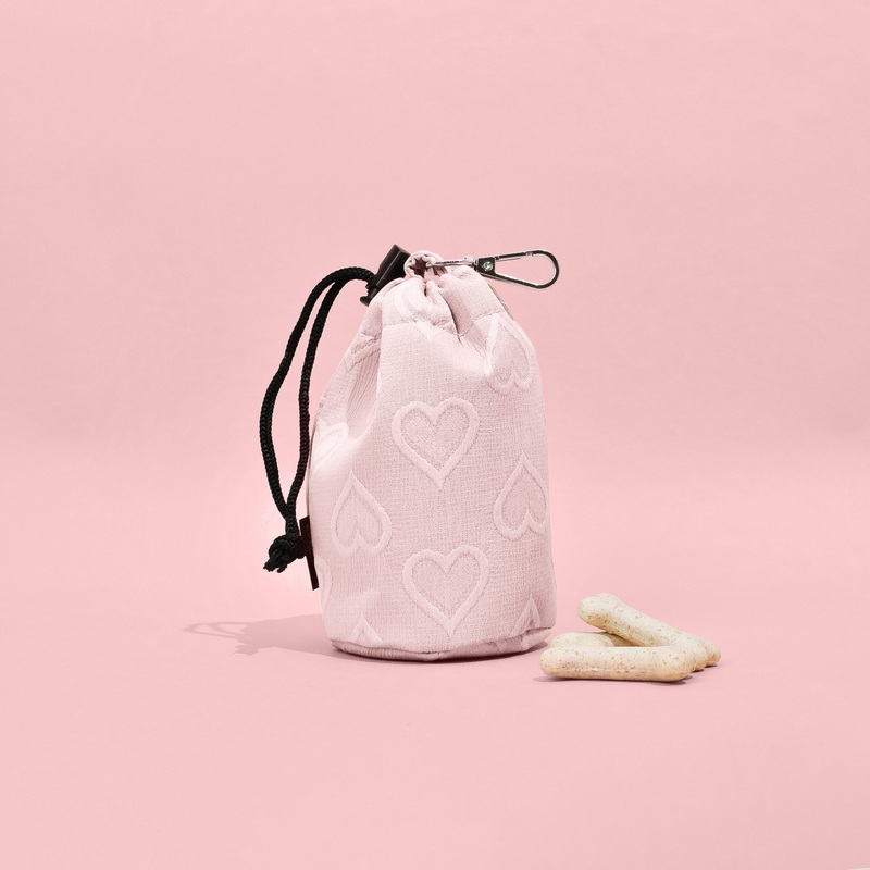 Drawstring Treat Pouch - Baby Pink Heart