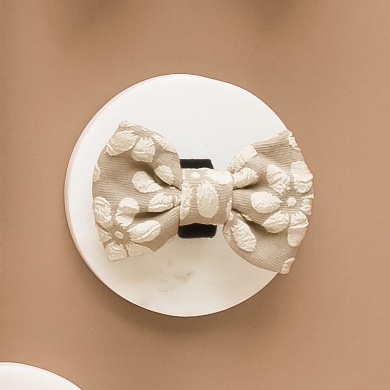 Luxe Bow Tie - Mocha Flower