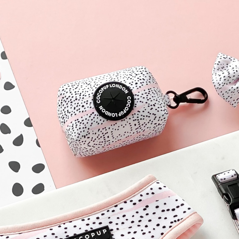 Pink Dalmatian Poop Bag Holder