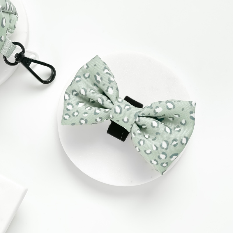 Sage Leopard Bow Tie