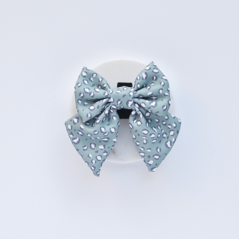 Sage Leopard Sailor Bow Tie