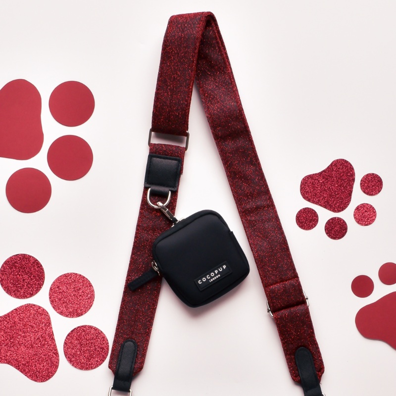 Limited Edition Bag Strap - Burgundy Sparkle Pup