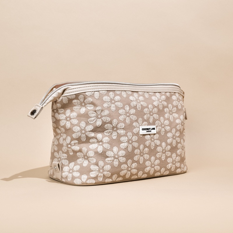 Mocha Flower Magic Lifestyle Pouch - By Coconut Lane