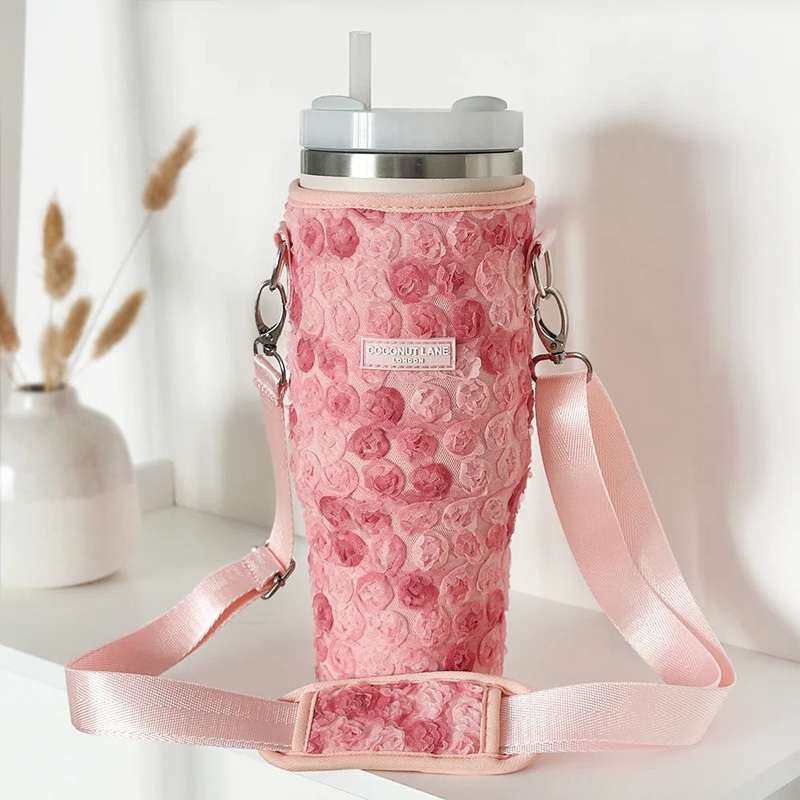 Peony Pup Tumbler Carry Case by Coconut Lane