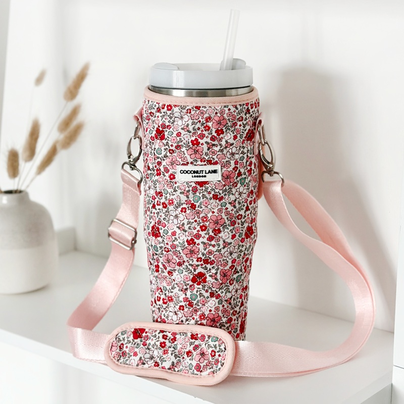 Quilted Cute Flowers Tumbler Carry Case by Coconut Lane