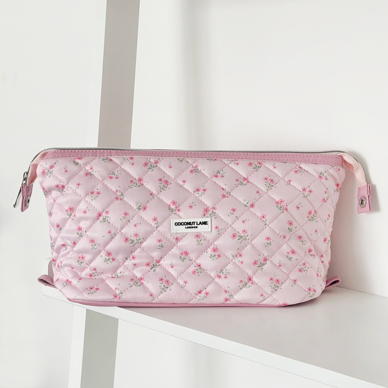 Quilted Ditsy Floral Pink Magic Lifestyle Pouch - By Coconut Lane