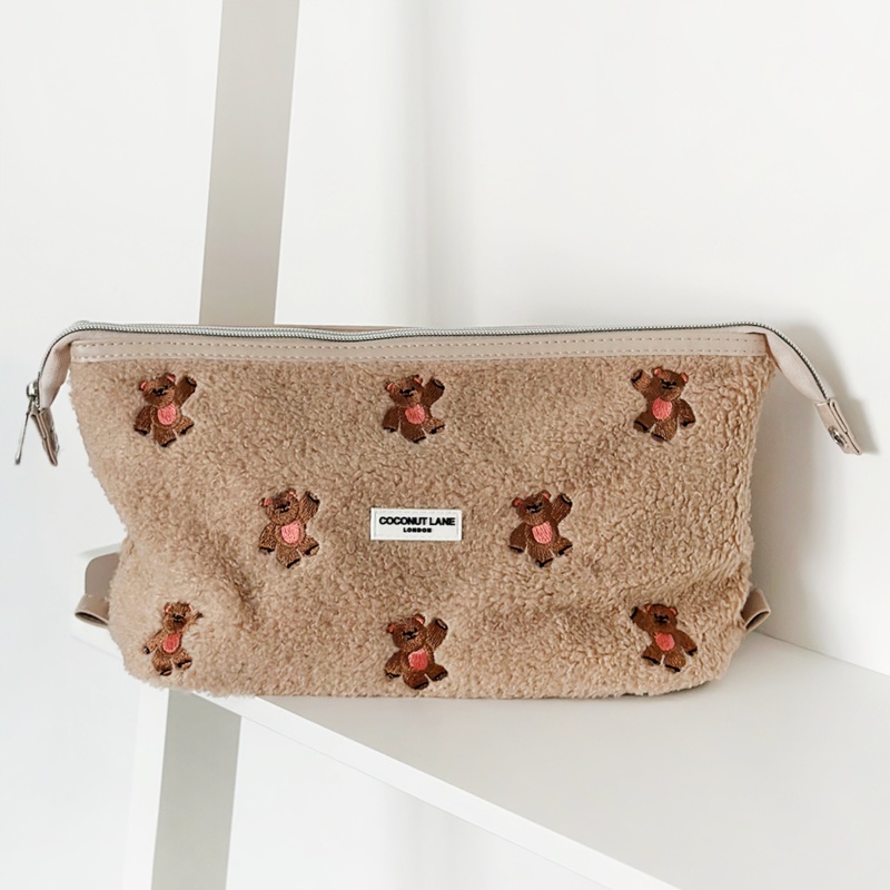 Theo Embroidered Teddy Magic Lifestyle Pouch - By Coconut Lane
