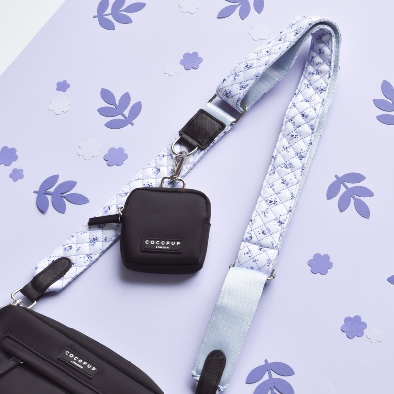 Bag Strap - Quilted Ditsy Floral Periwinkle