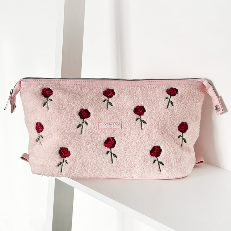 Embroidered Roses Teddy Magic Lifestyle Pouch - By Coconut Lane
