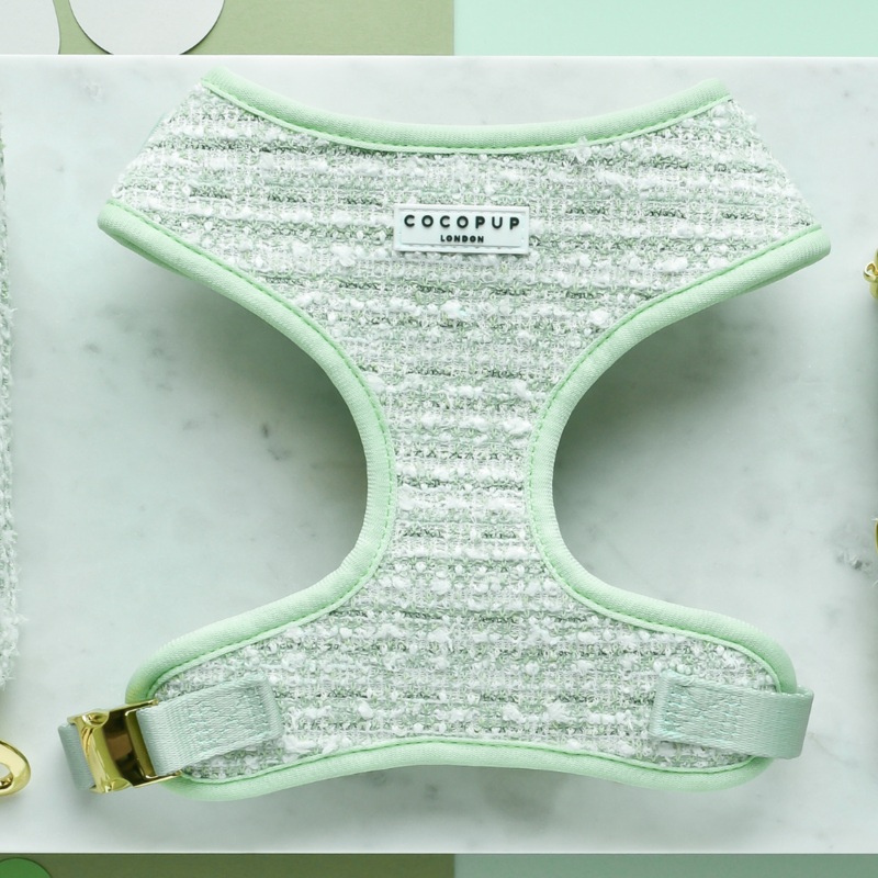 Matcha Textured Tweed Adjustable Neck HARNESS