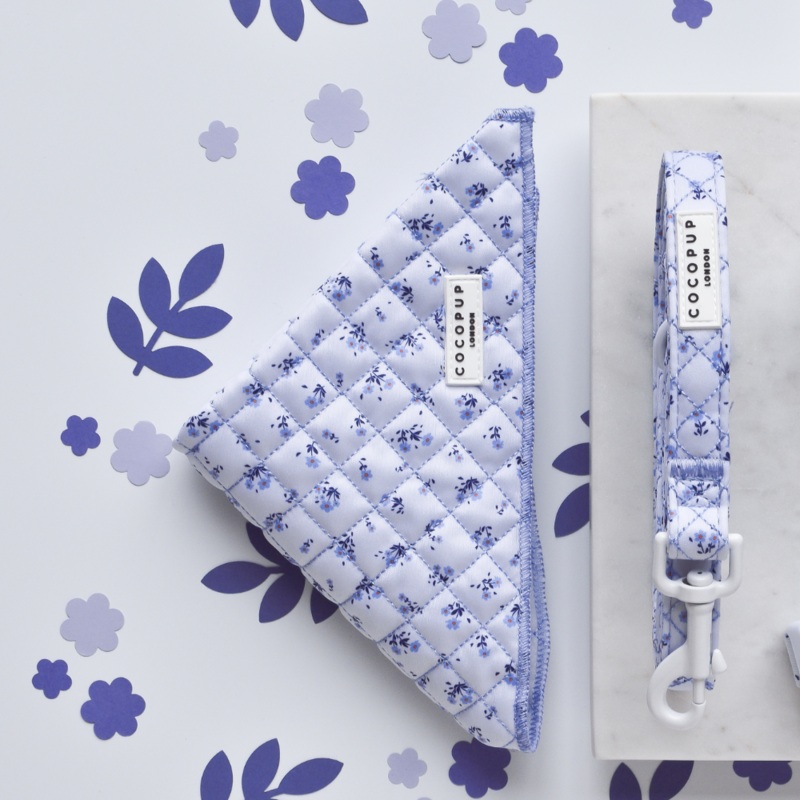 Quilted Ditsy Floral Periwinkle Bandana
