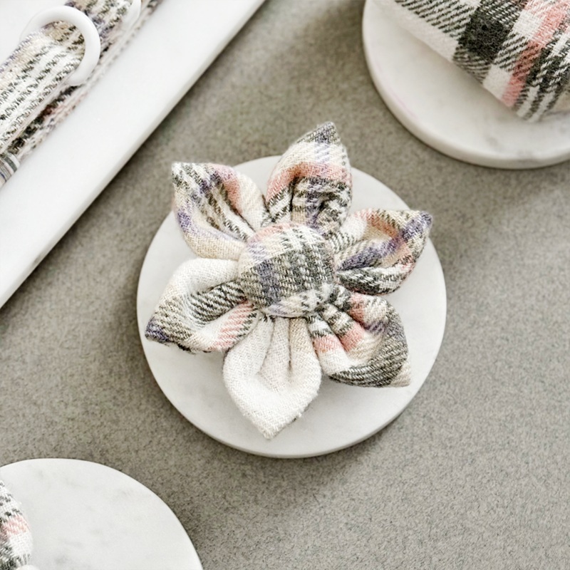 Spring Plaid Collar Flower