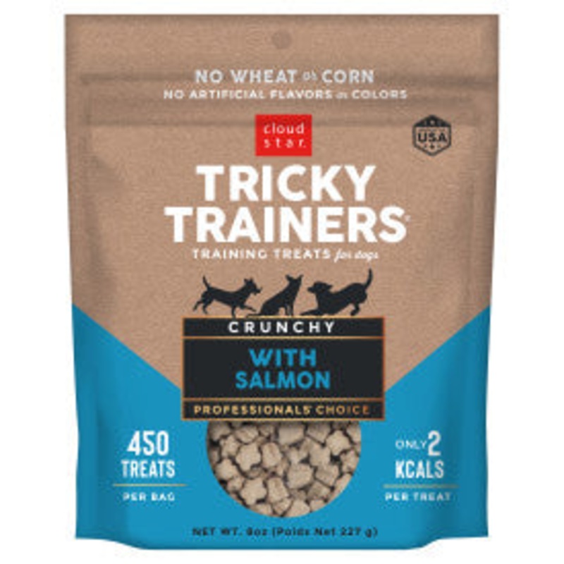 Cloud Star Tricky Trainers Crunchy Dog Treats, Salmon, 8 oz. Pouch