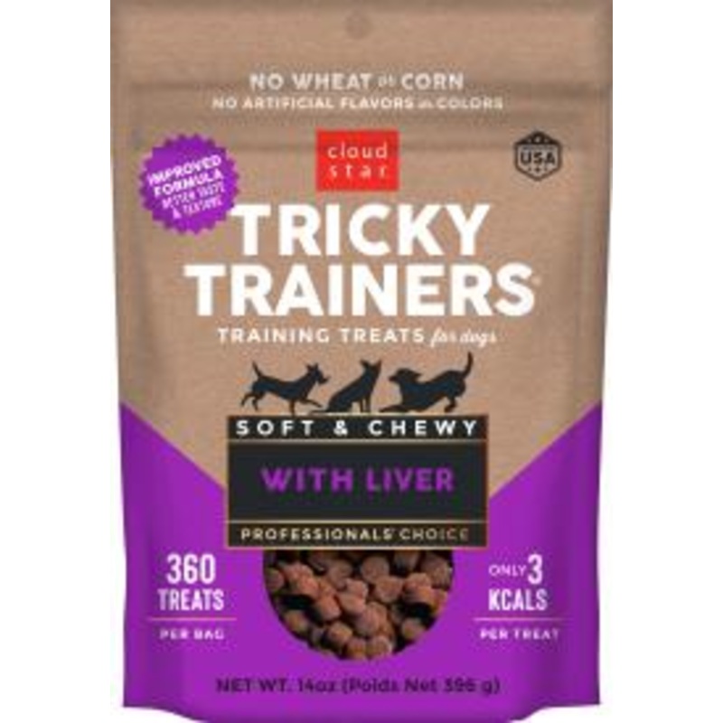 Cloud Star Tricky Trainers Soft & Chewy Dog Treats, Liver, 14 oz. Pouch