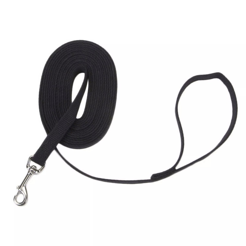 Coastal Train Right! Cotton Web Dog Training Leash 5/8in Wide 20Ft Black