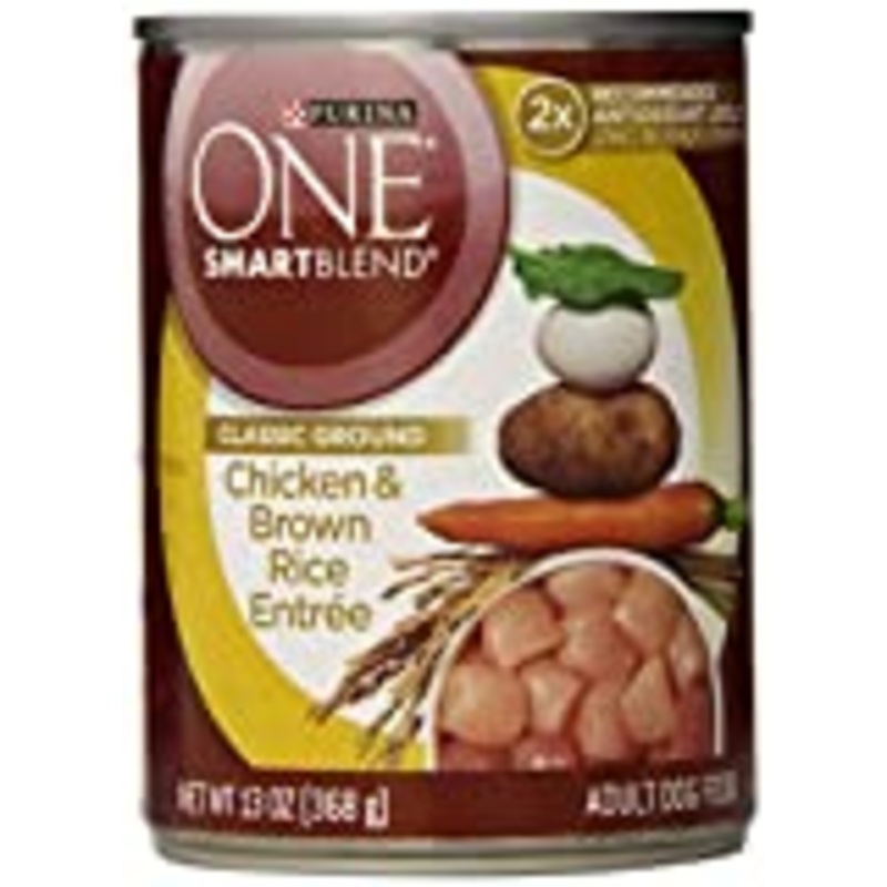Purina ONE SmartBlend Chicken & Brown Rice Flavor Pate Wet Dog Food for Adult  13 oz. Can