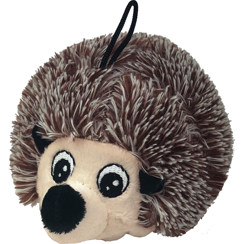 EZ SQUEAKY HEDGEHOG PLUSH COVERED DOG TOY